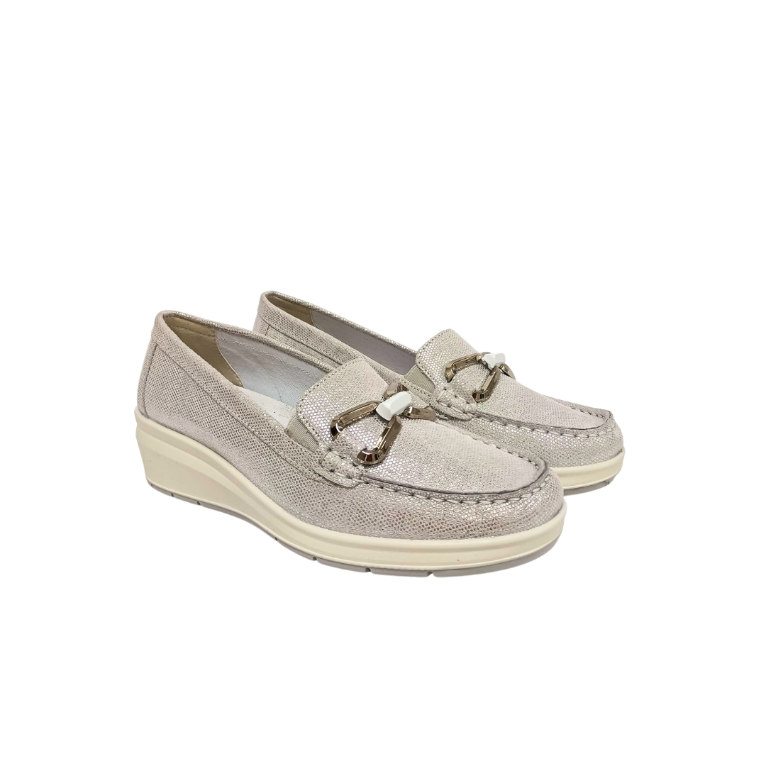 Mocassini argento in pelle ENVAL SOFT