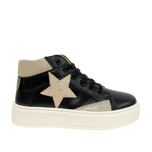 Polacchino Bambina Nero in pelle BALDUCCI