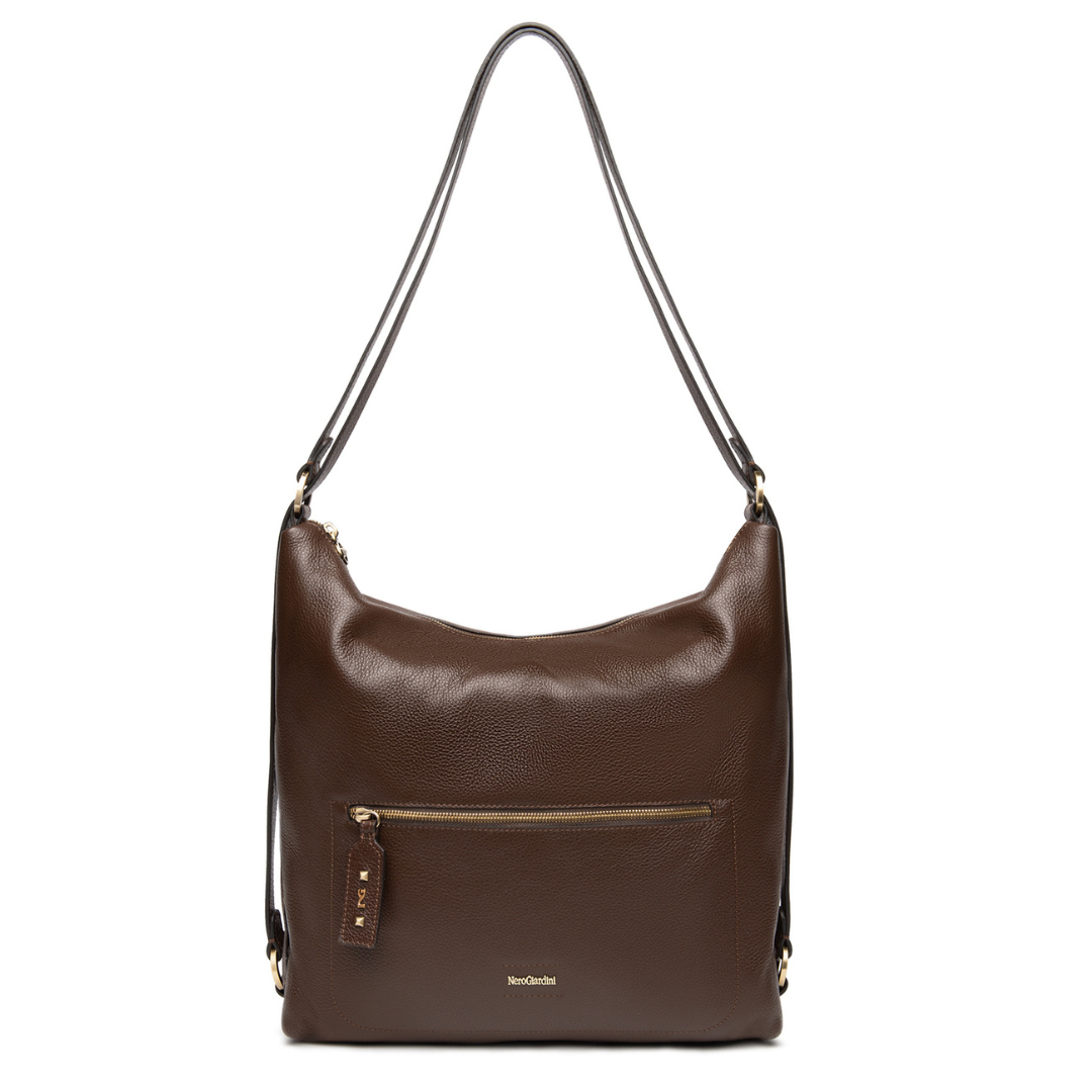 Borsa-Zaino Cioccolato in pelle NeroGiardini