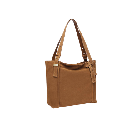 Borsa a spalla in camoscio Marrone NeroGiardini