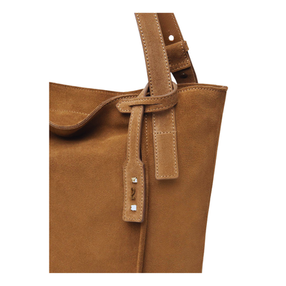 Borsa a spalla in camoscio Marrone NeroGiardini