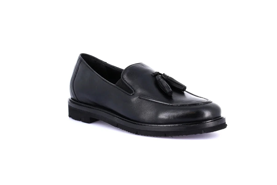 Mocassino Nero in pelle GRUNLAND