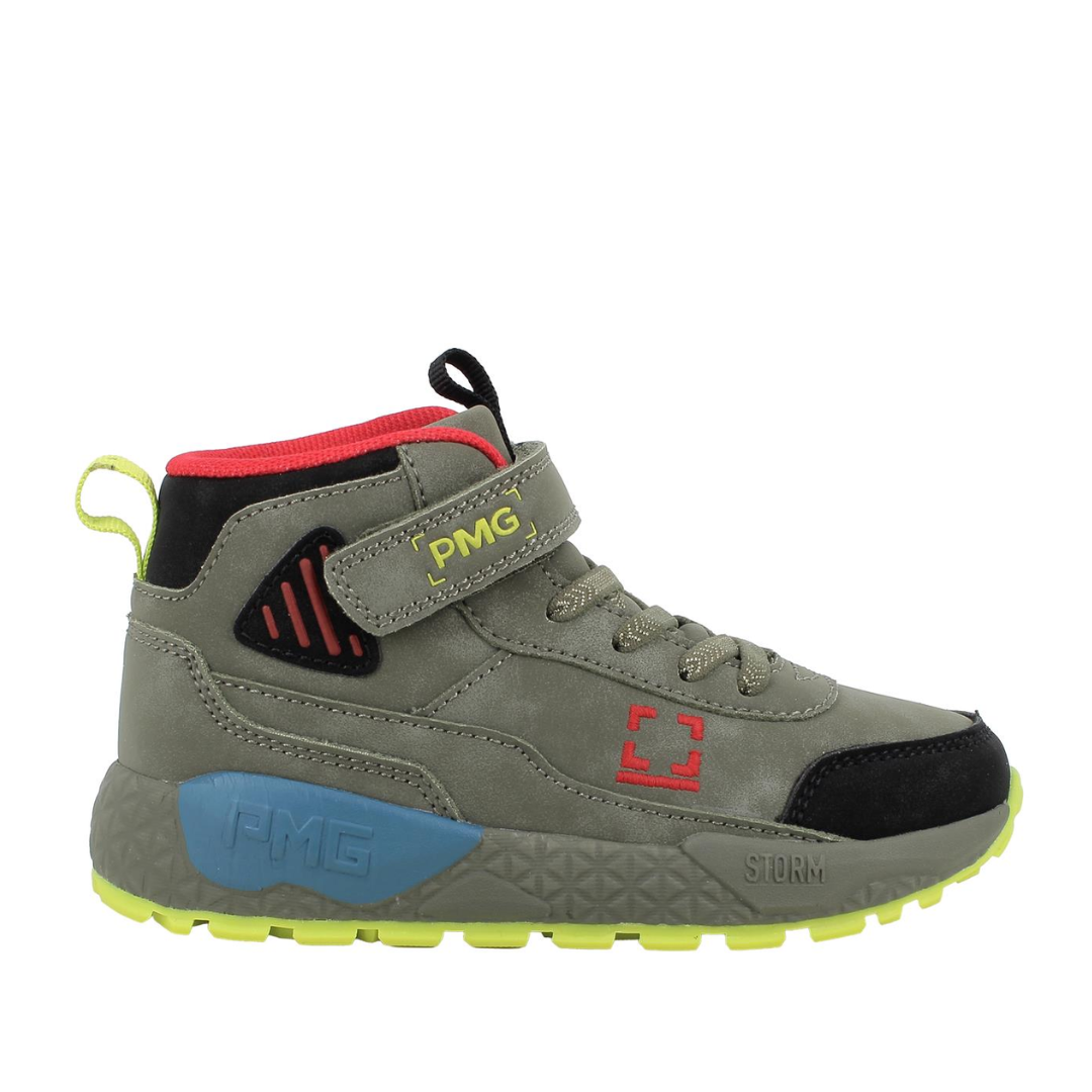 Sneakers alta da bambino verde e giallo PRIMIGI