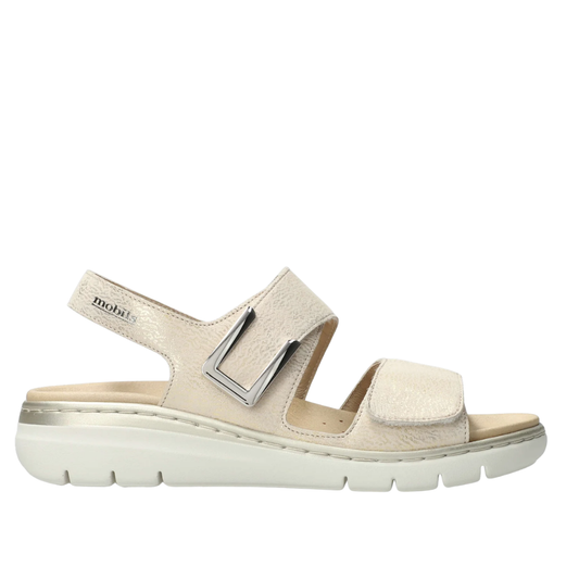 Sandalo Beige/Platino in pelle MOBILS MEPHISTO