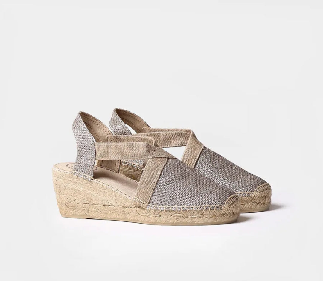 Espadrillas platino con zeppa TONI PONS