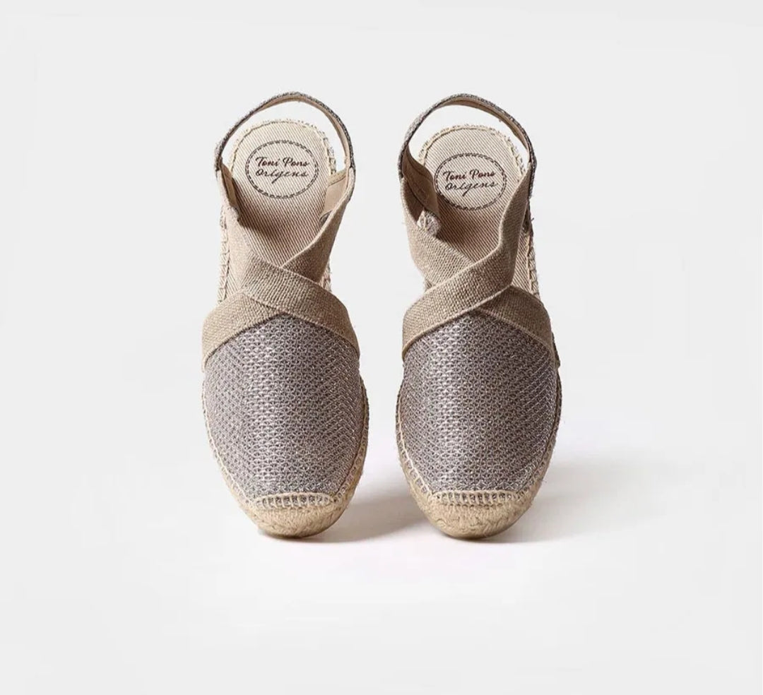 Espadrillas platino con zeppa TONI PONS