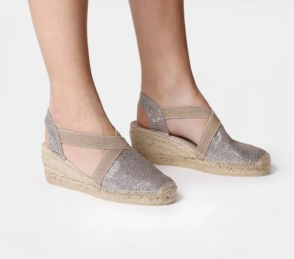 Espadrillas platino con zeppa TONI PONS