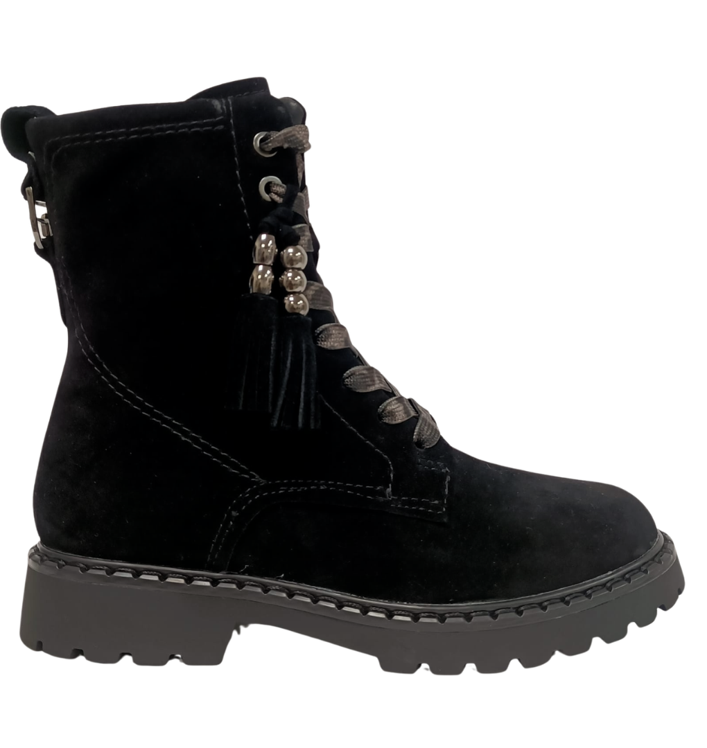 Stivaletto allacciato in camoscio Nero TAMARIS