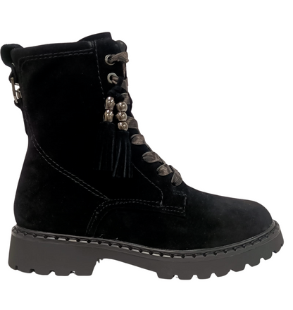 Stivaletto allacciato in camoscio Nero TAMARIS