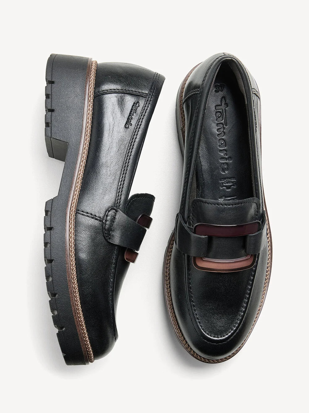 Mocassino Donna in Pelle Nera TAMARIS