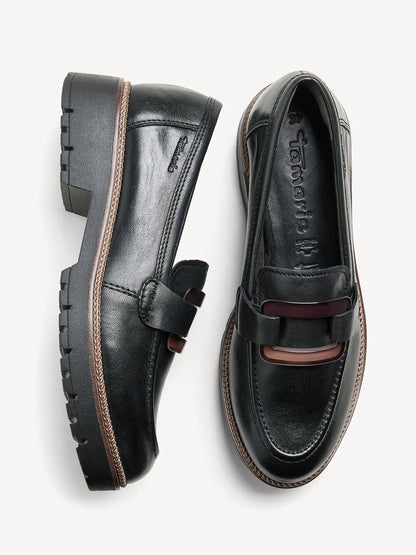 Mocassino Donna in Pelle Nera TAMARIS