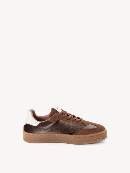Sneakers Marrone in pelle e velluto TAMARIS