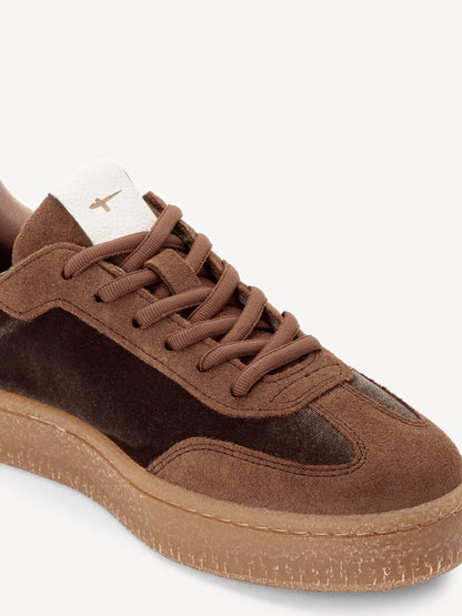 Sneakers Marrone in pelle e velluto TAMARIS