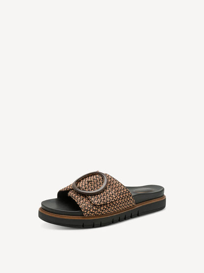 Ciabatta Marrone/Nero con velcro TAMARIS COMFORT