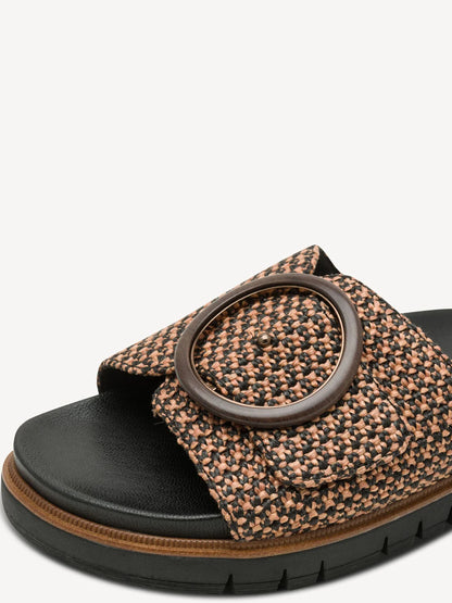Ciabatta Marrone/Nero con velcro TAMARIS COMFORT