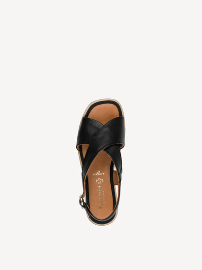Sandalo Nero con fasce incrociate TAMARIS COMFORT