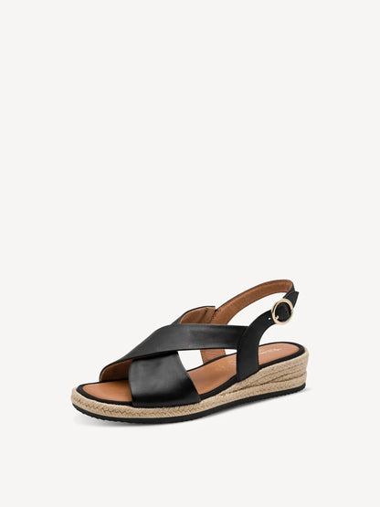 Sandalo Nero con fasce incrociate TAMARIS COMFORT