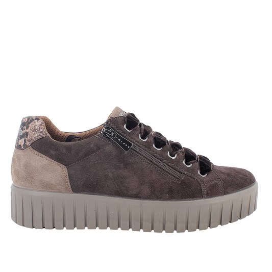 Sneaker in camoscio T. moro con zip IGI&CO