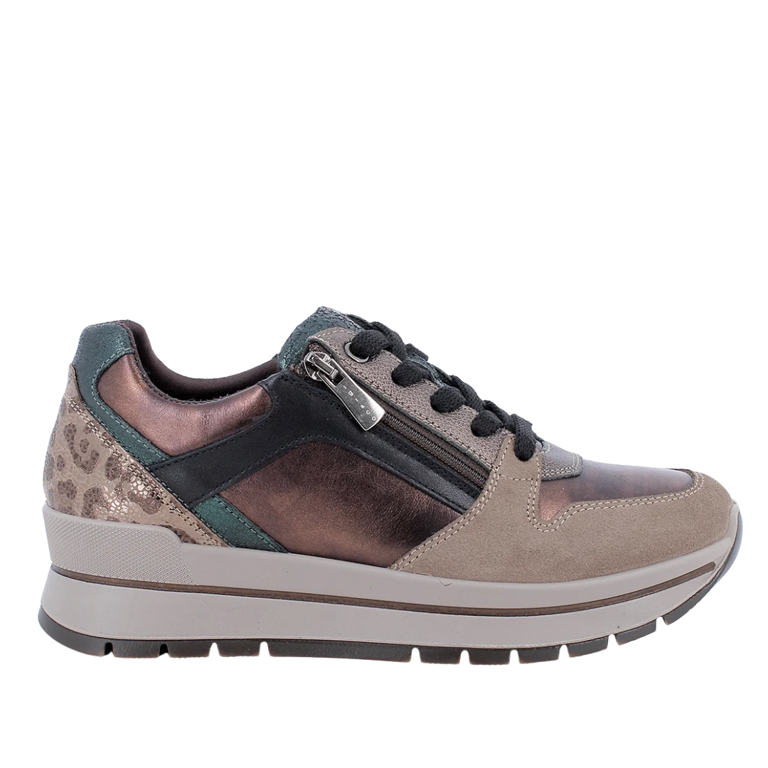 Sneaker Marrone in pelle con zip IGI&CO