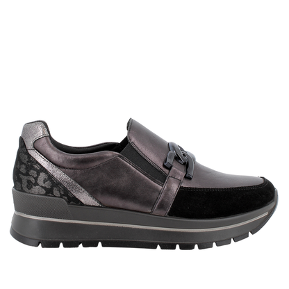 Slip on Nero in pelle IGI&CO