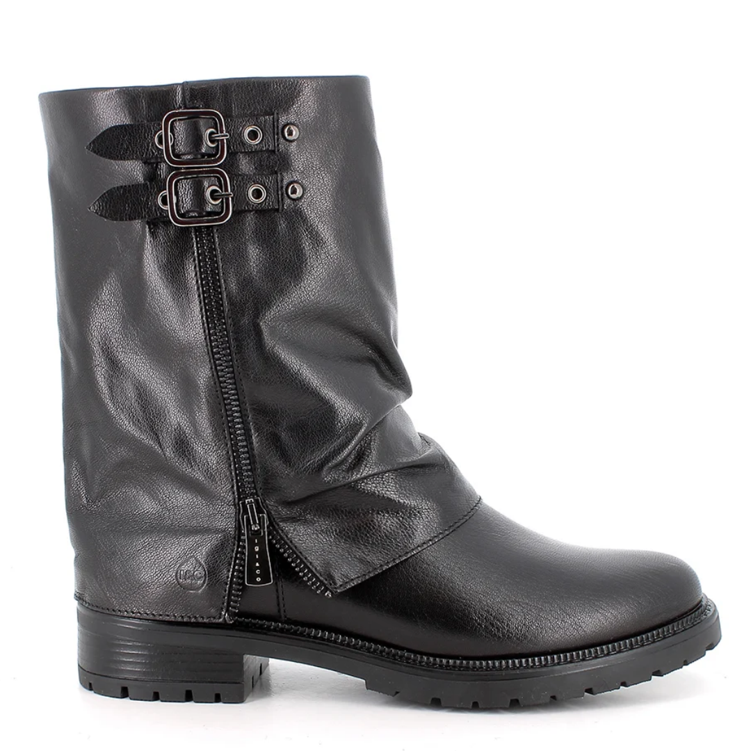 Stivaletto nero in pelle IGI&CO