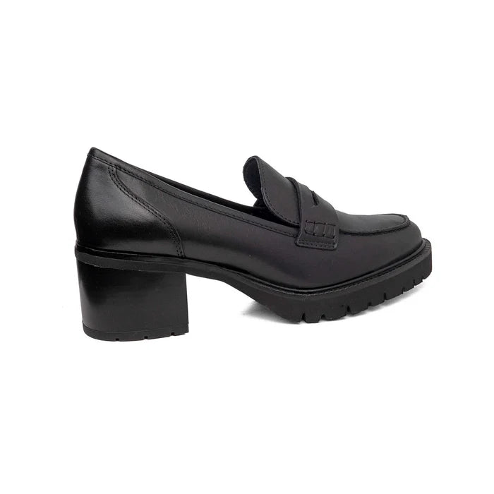 Mocassino Nero con tacco CALLAGHAN