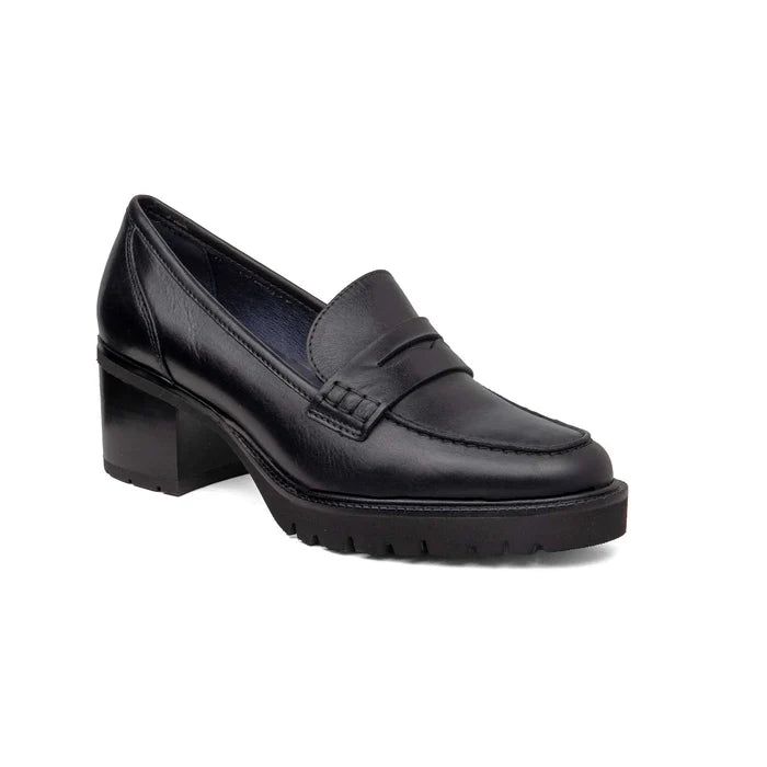 Mocassino Nero con tacco CALLAGHAN