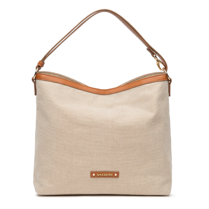 Borsa a spalla in Panna/Cuoio NeroGiardini