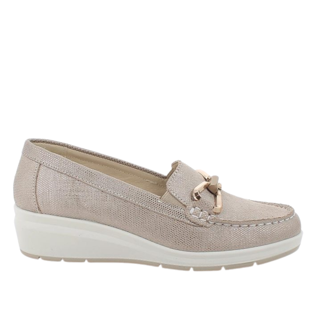 Mocassini champagne in pelle ENVAL SOFT