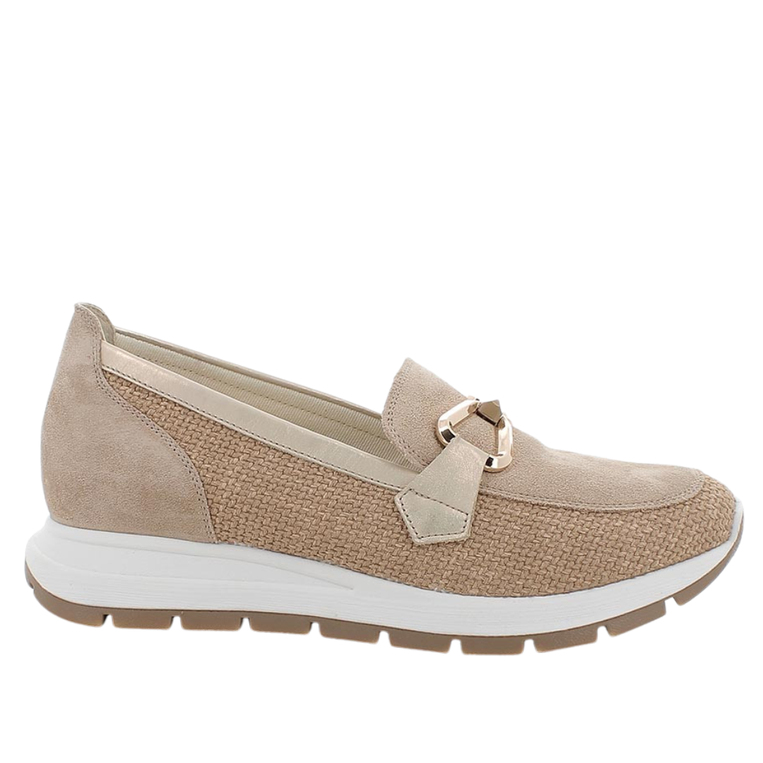 Mocassino in tessuto e camoscio Beige IGI&CO