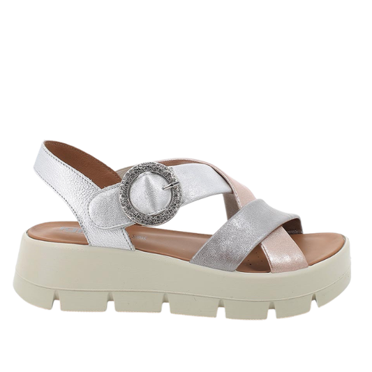 Sandali con zeppa argento/grigio IGI&CO